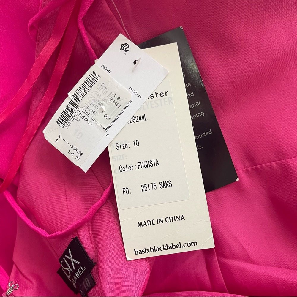# Basix Black Label Fuchsia Side Hip Peplum Gown New With Tag - Picture 12 of 16